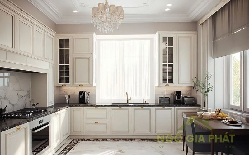 Thiết kế thi công nội thất trọn gói TP.HCM - Phòng Bếp Tân Cổ Điển