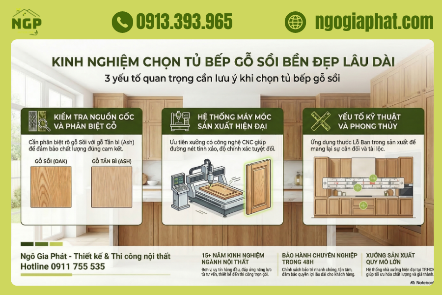 Tủ Bếp Gỗ Sồi