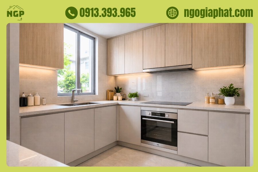 Tủ bếp lõi nhựa