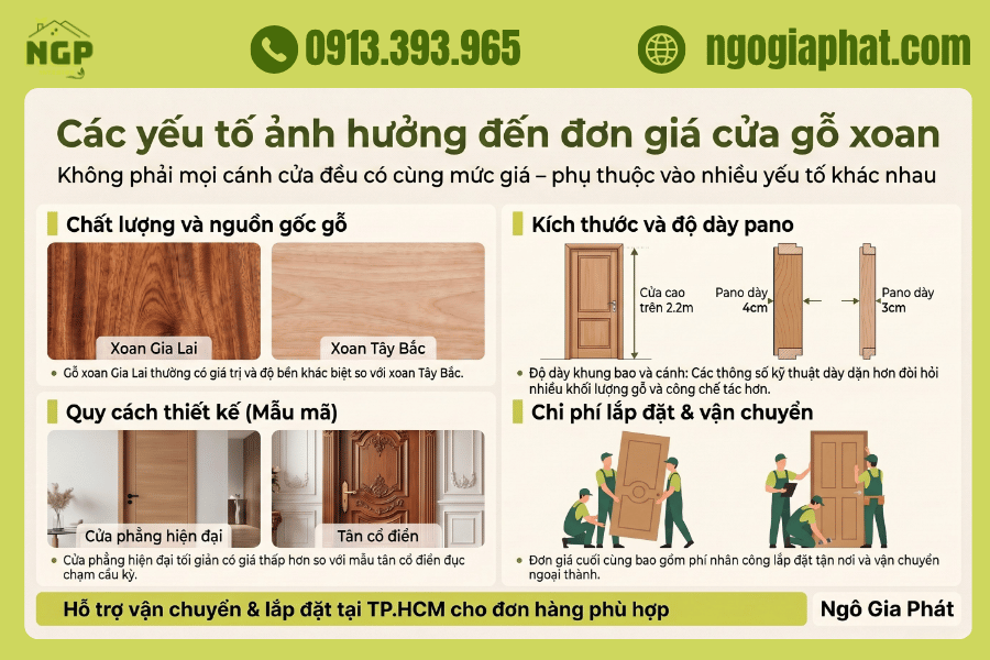 cửa gỗ xoan giá bao nhiêu tiền