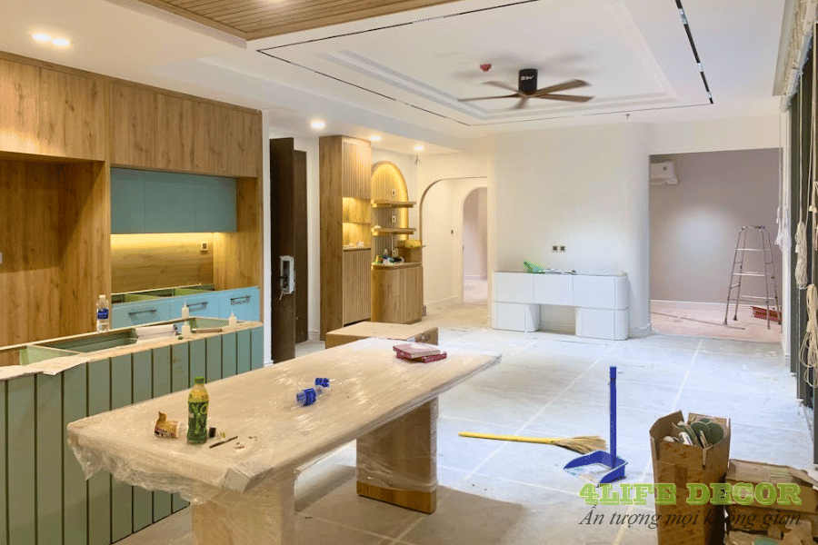 quy trình làm tủ bếp