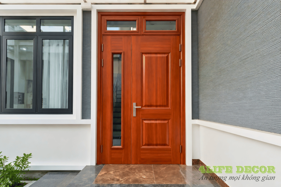 cửa gỗ 2 cánh đơn giản