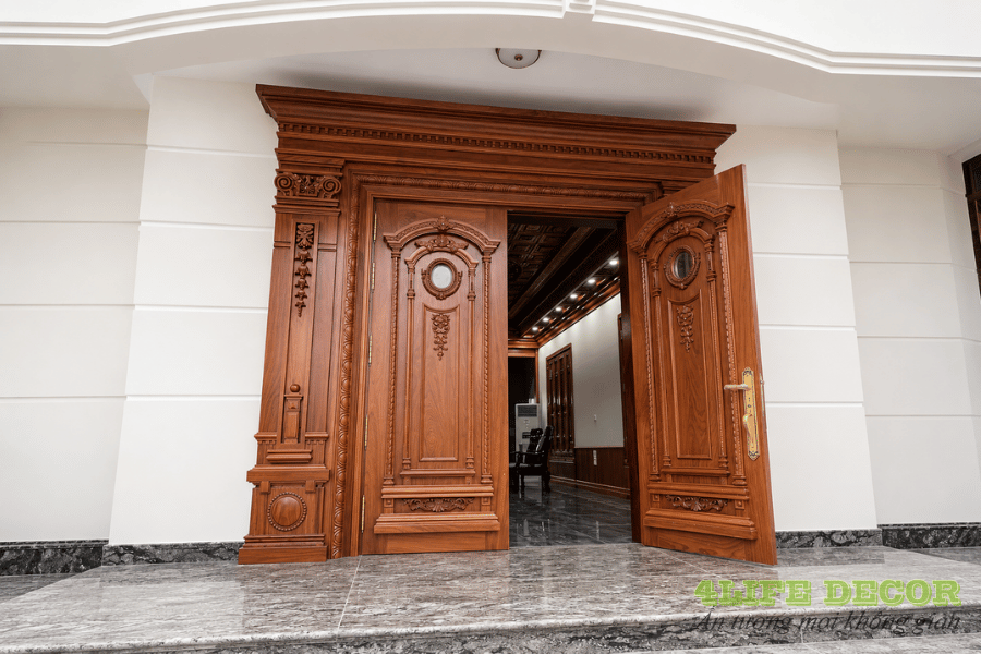 cửa gỗ 2 cánh đơn giản