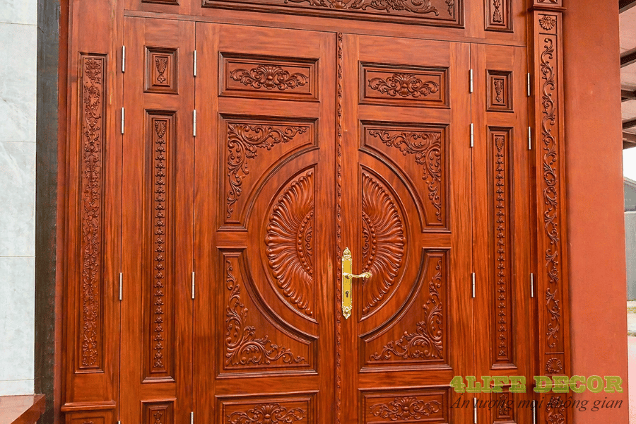 cửa gỗ 4 cánh cao cấp