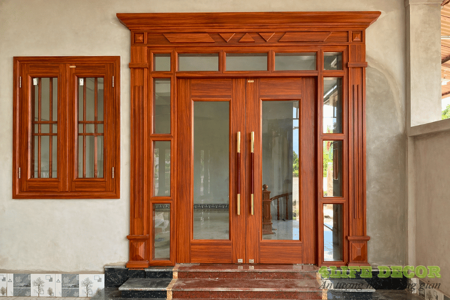 cửa gỗ 4 cánh cao cấp
