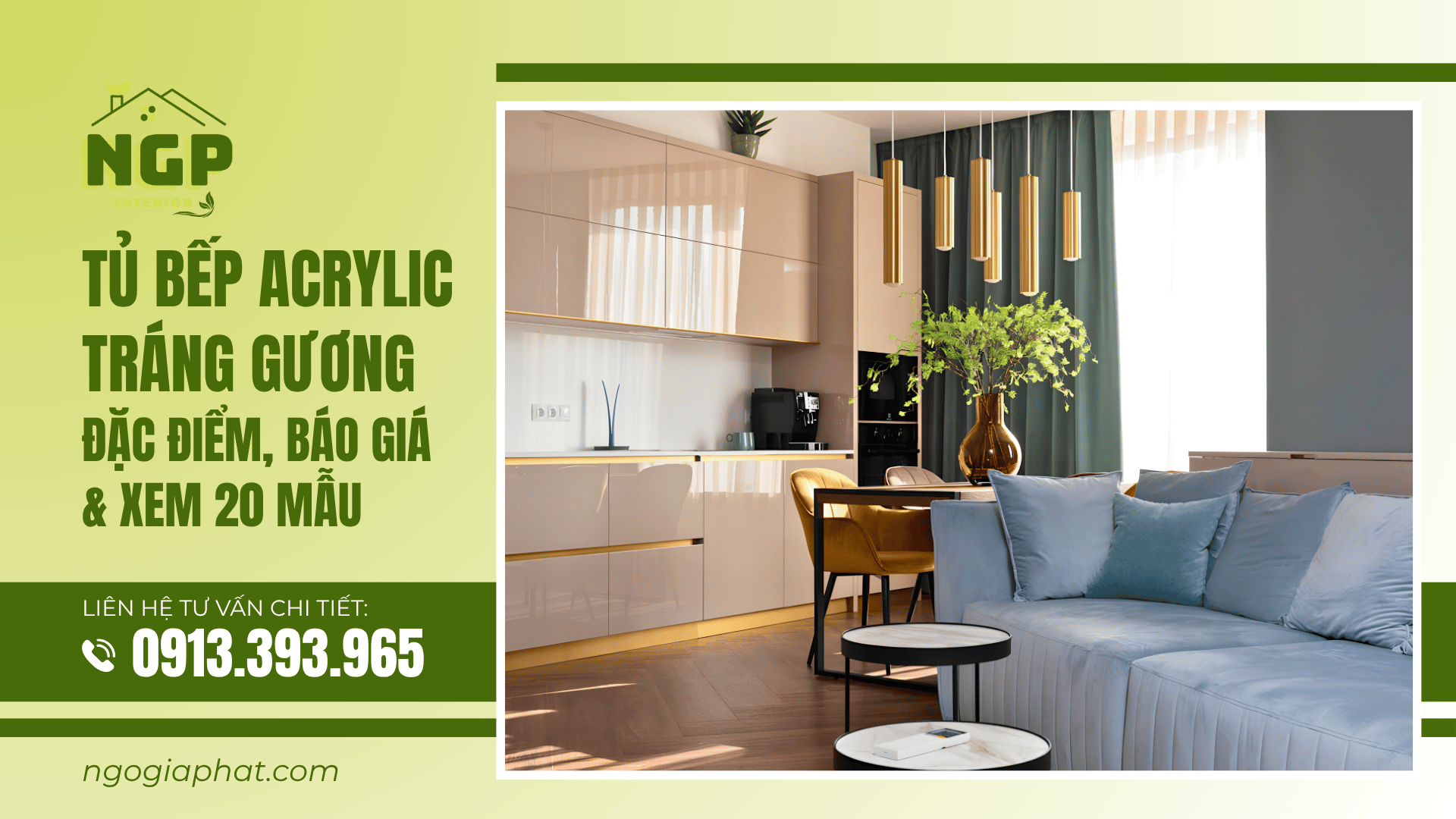 Tu Bep Acrylic Trang Guong